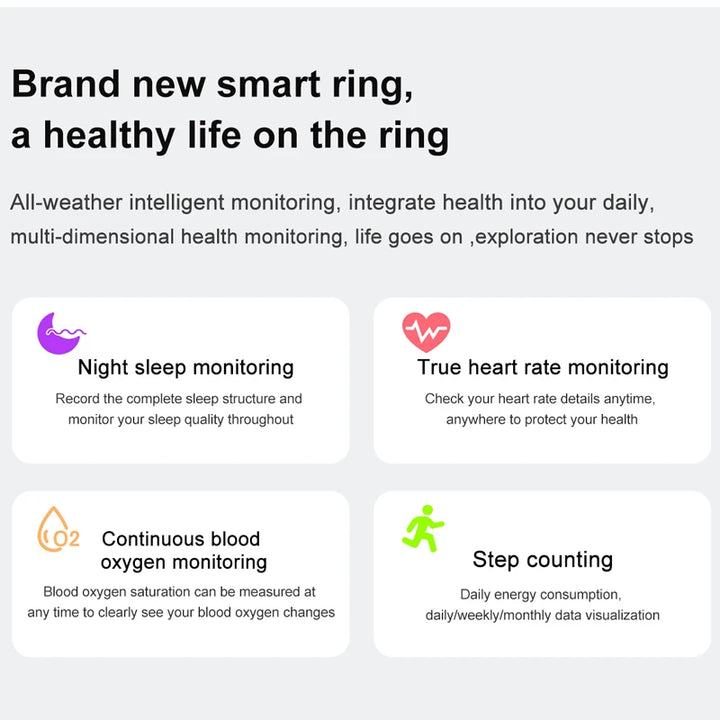 Smart Ring Health Tracker Monitor Heart Rate Monitor